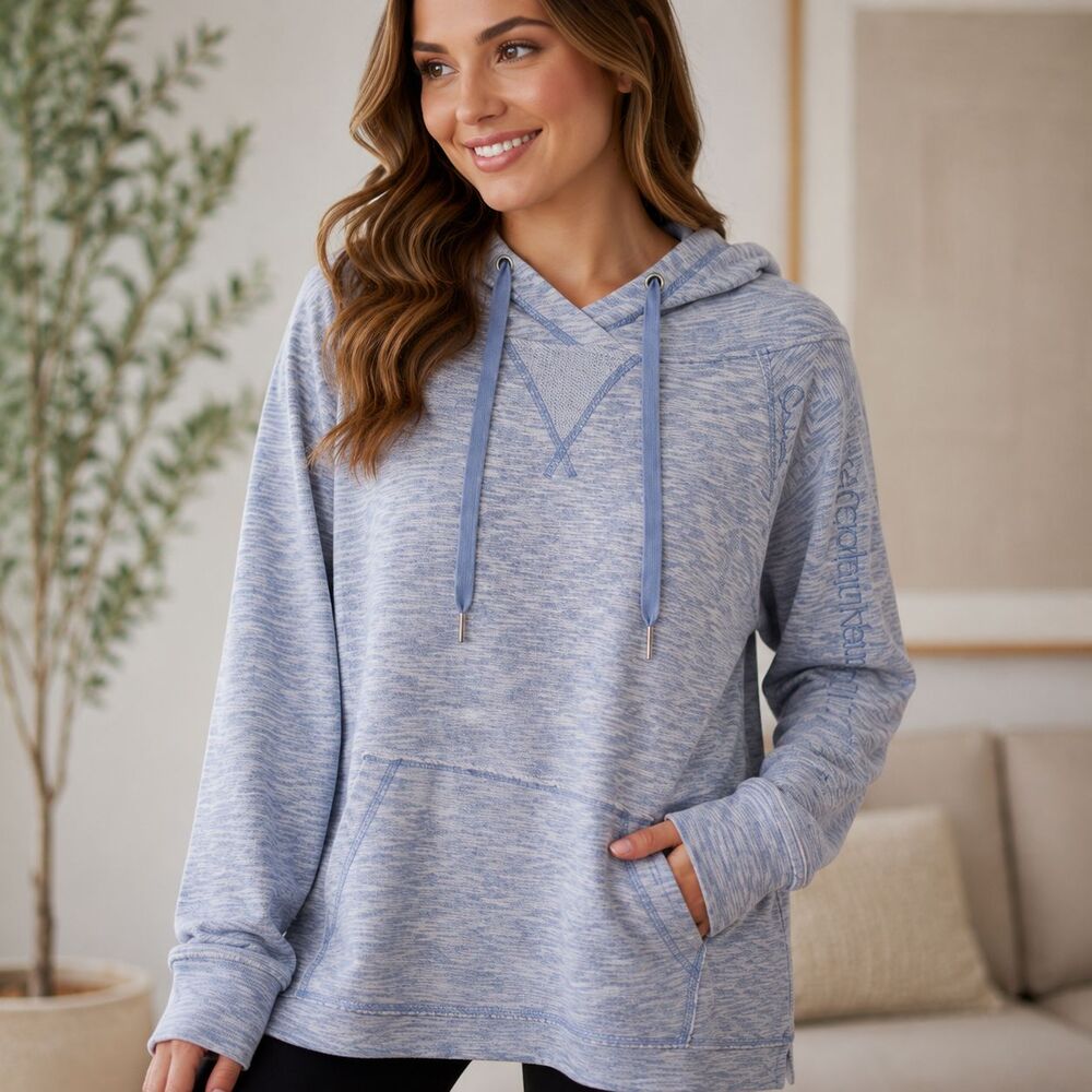 Calvin Klein Hoodie XXL Blue Space Dye Athleisure Lounge Pullover